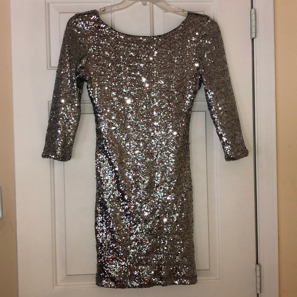 Silver Sequin Dress